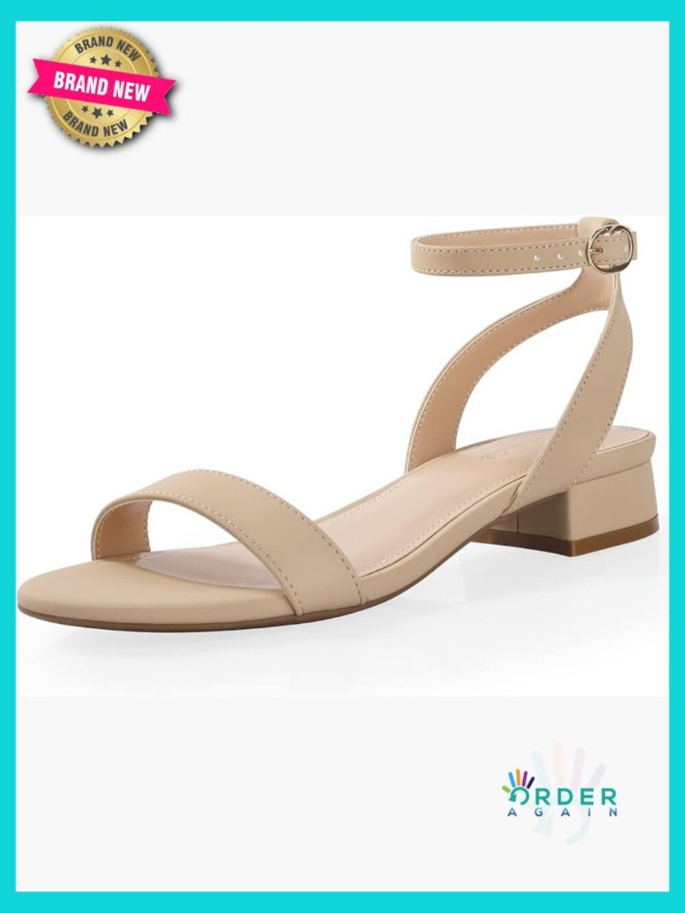 Low Block Heel Sandals Comfortable Walking Strappy Open Toe Adjustable Ankle